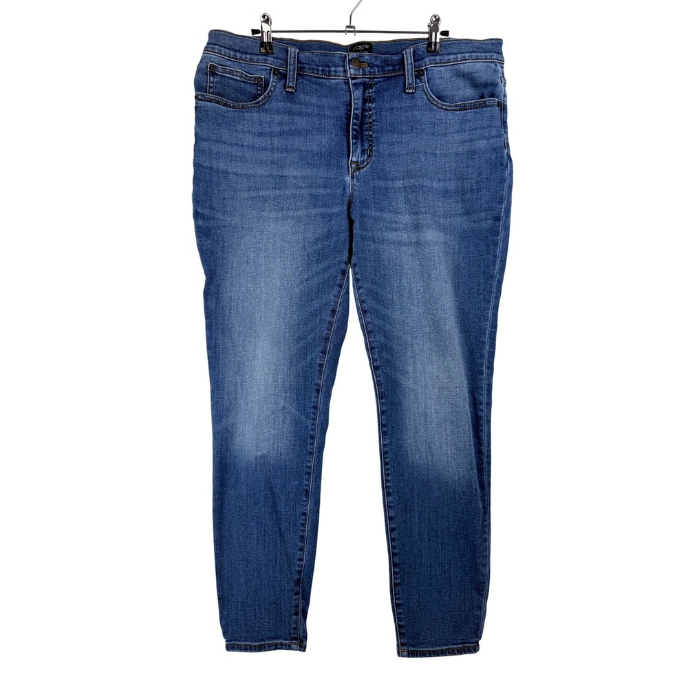 J.Crew Re-Imagined 8" Mid-Rise Skinny Jeans Blue Medium Wash Size 33 Stretch